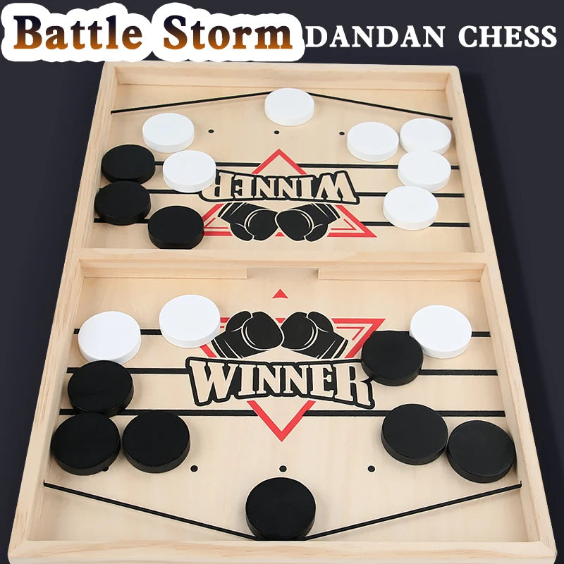 Fast Sling Puck Table Hockey Wooden Party Game