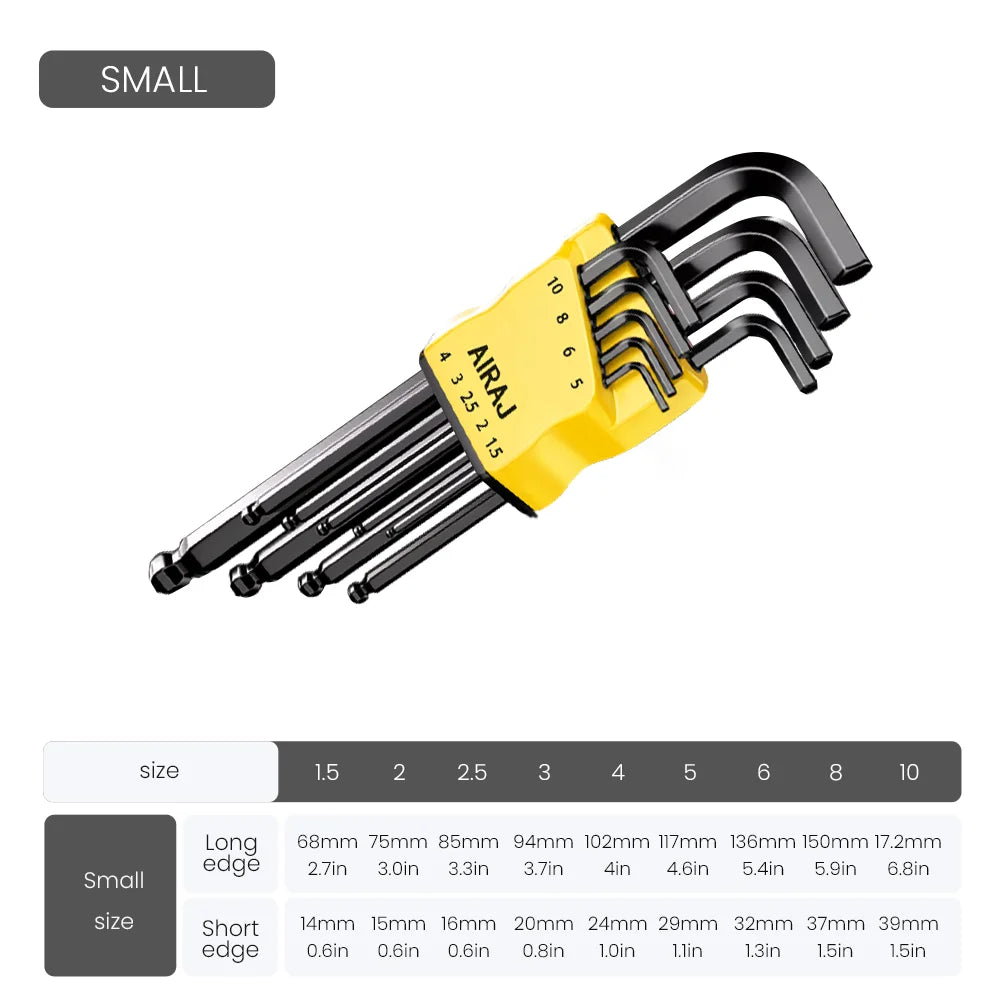 9Pcs High-Strength Hex Wrench Set