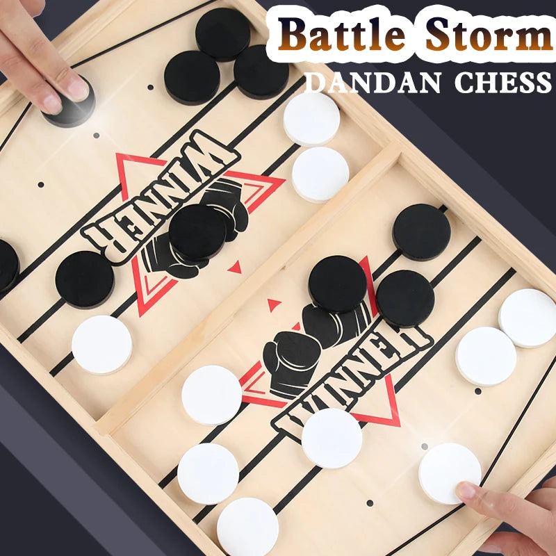 Fast Sling Puck Table Hockey Wooden Party Game