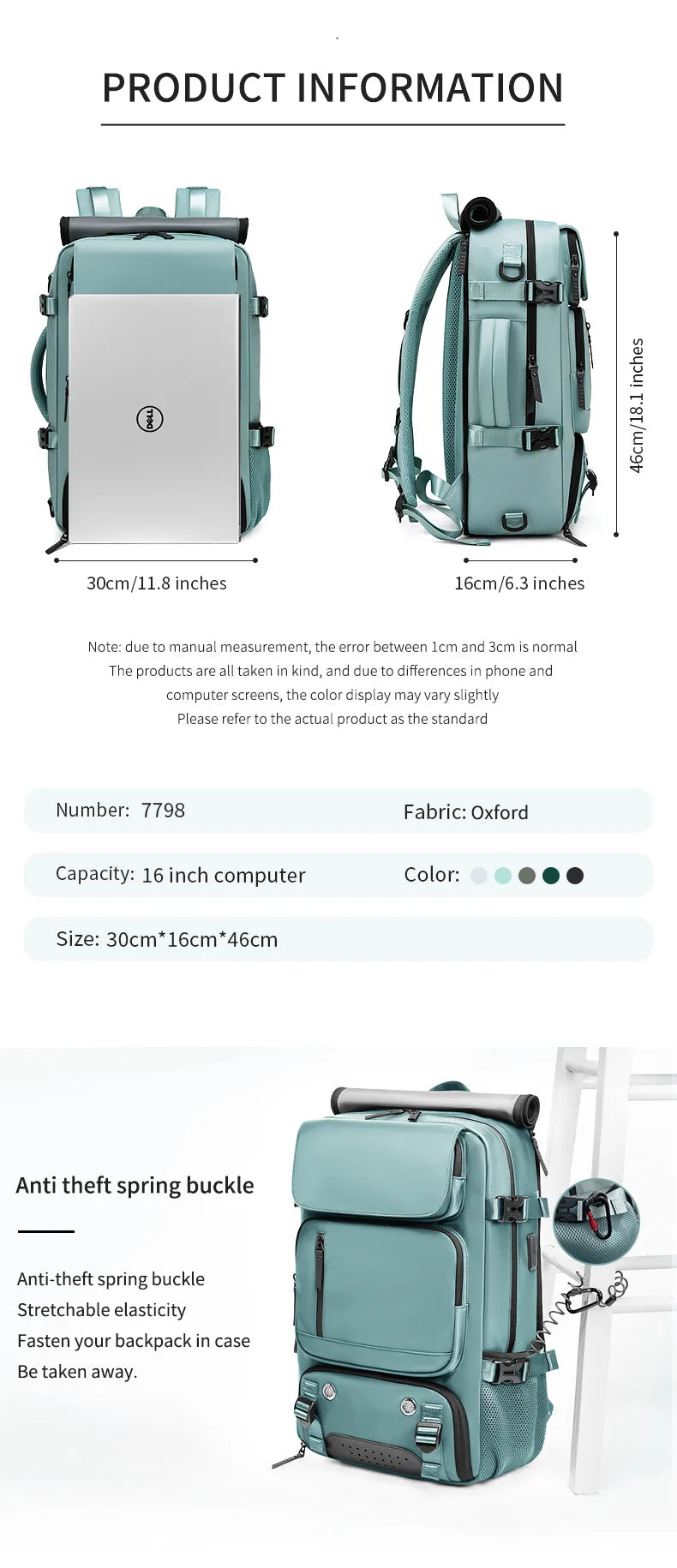 Large Waterproof Travel Backpack