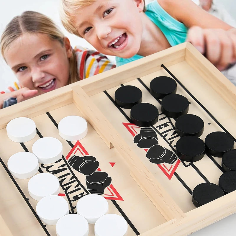 Fast Sling Puck Table Hockey Wooden Party Game