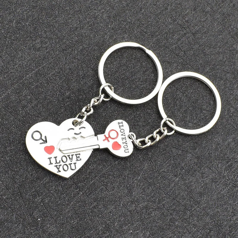 Couple Keychain Metal Heart Arrow Pendant