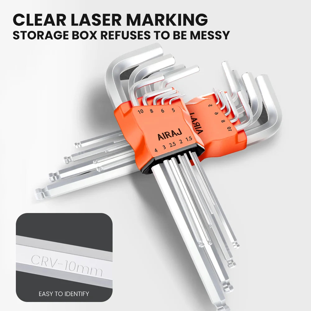 9Pcs High-Strength Hex Wrench Set