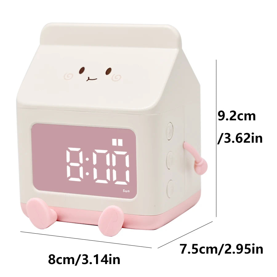 Multi-Functional LED Milk Carton Alarm Clock