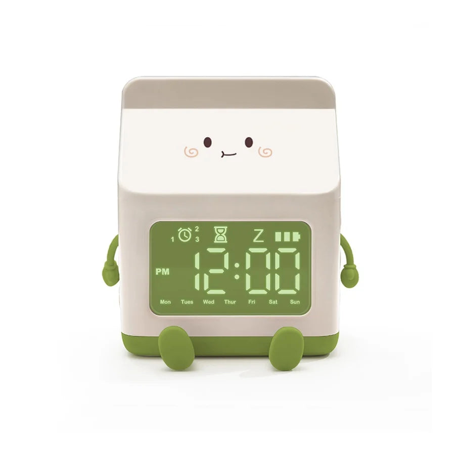 Multi-Functional LED Milk Carton Alarm Clock