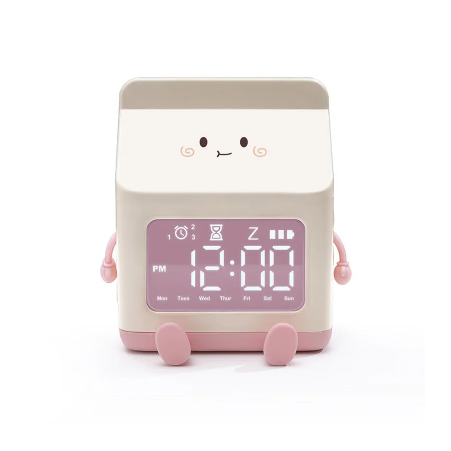 Multi-Functional LED Milk Carton Alarm Clock