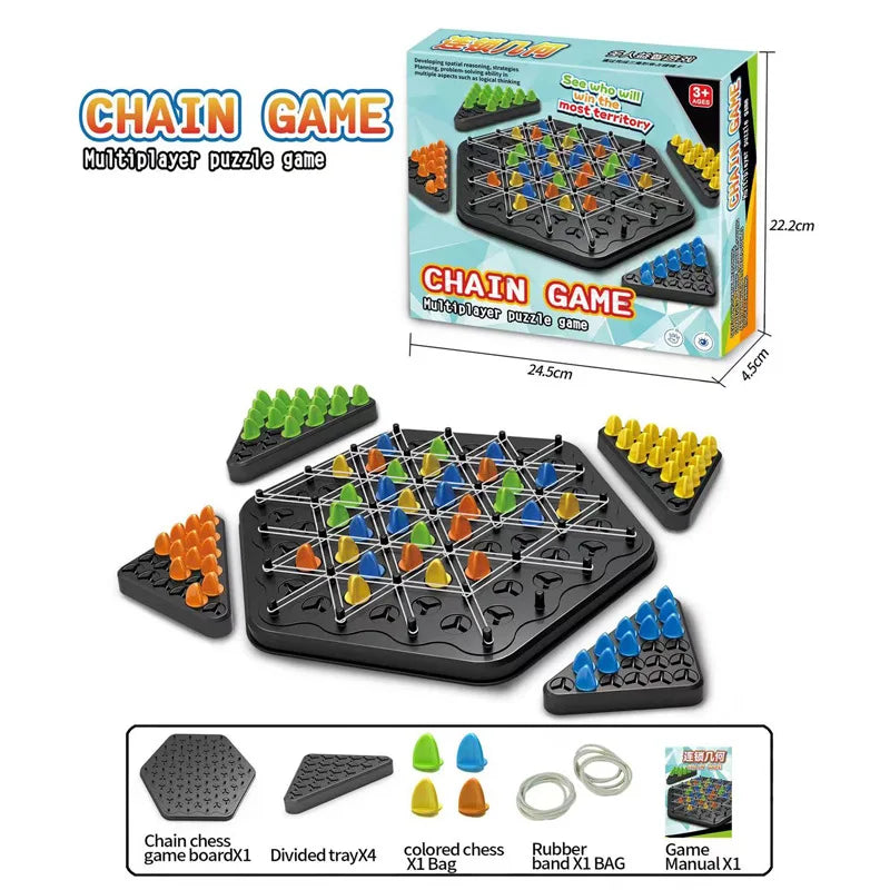 Chain Triangle Chess Rubber Band Strategy Game