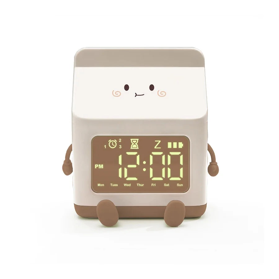 Multi-Functional LED Milk Carton Alarm Clock