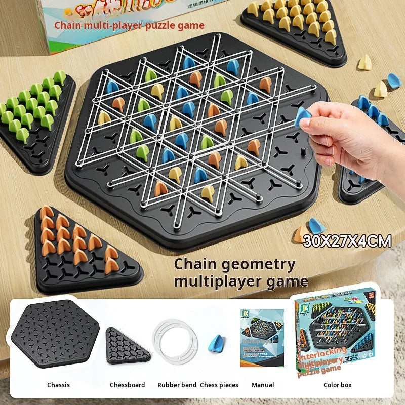 Chain Triangle Chess Rubber Band Strategy Game
