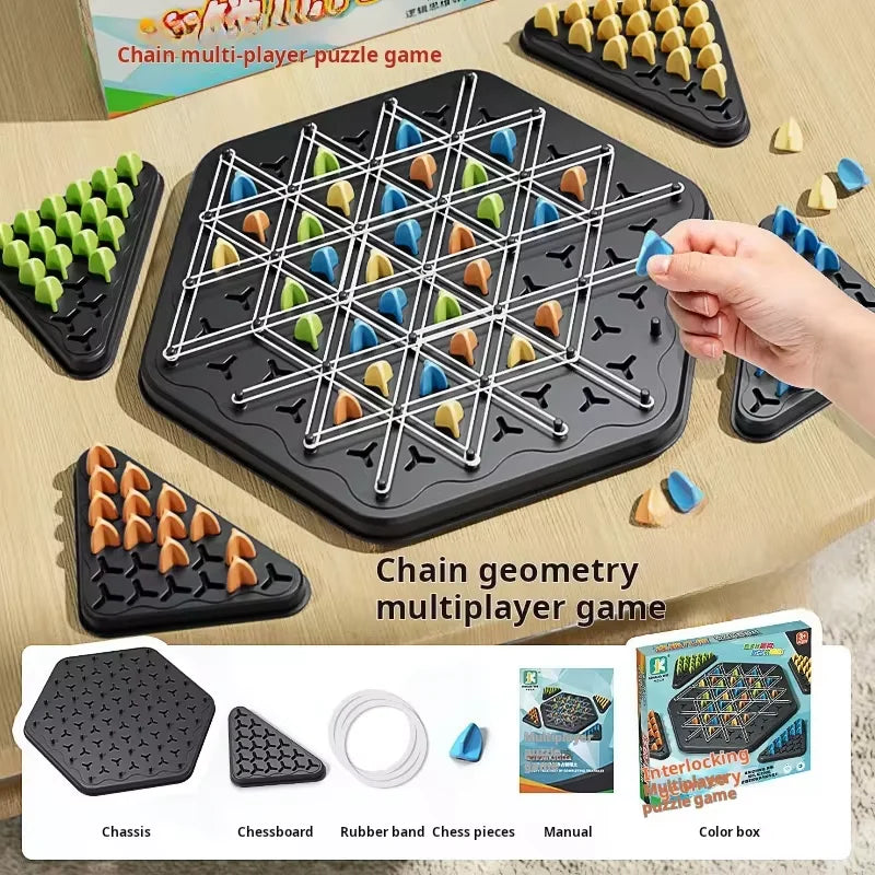 Chain Triangle Chess Rubber Band Strategy Game