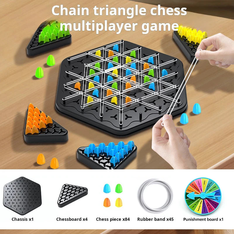 Chain Triangle Chess Rubber Band Strategy Game