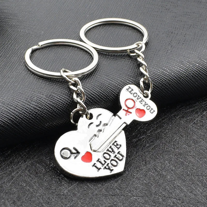 Couple Keychain Metal Heart Arrow Pendant