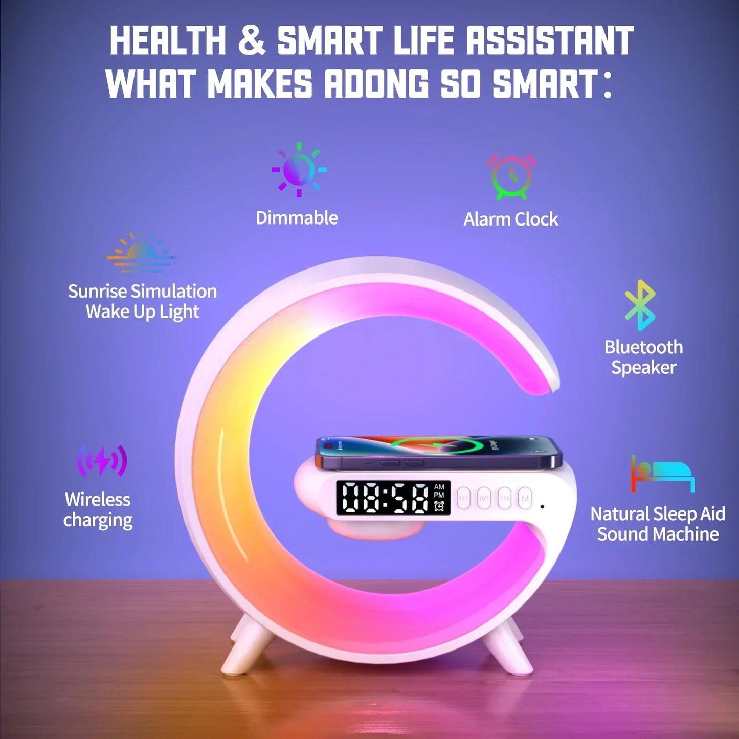 Wireless Charging Stand with RGB Light