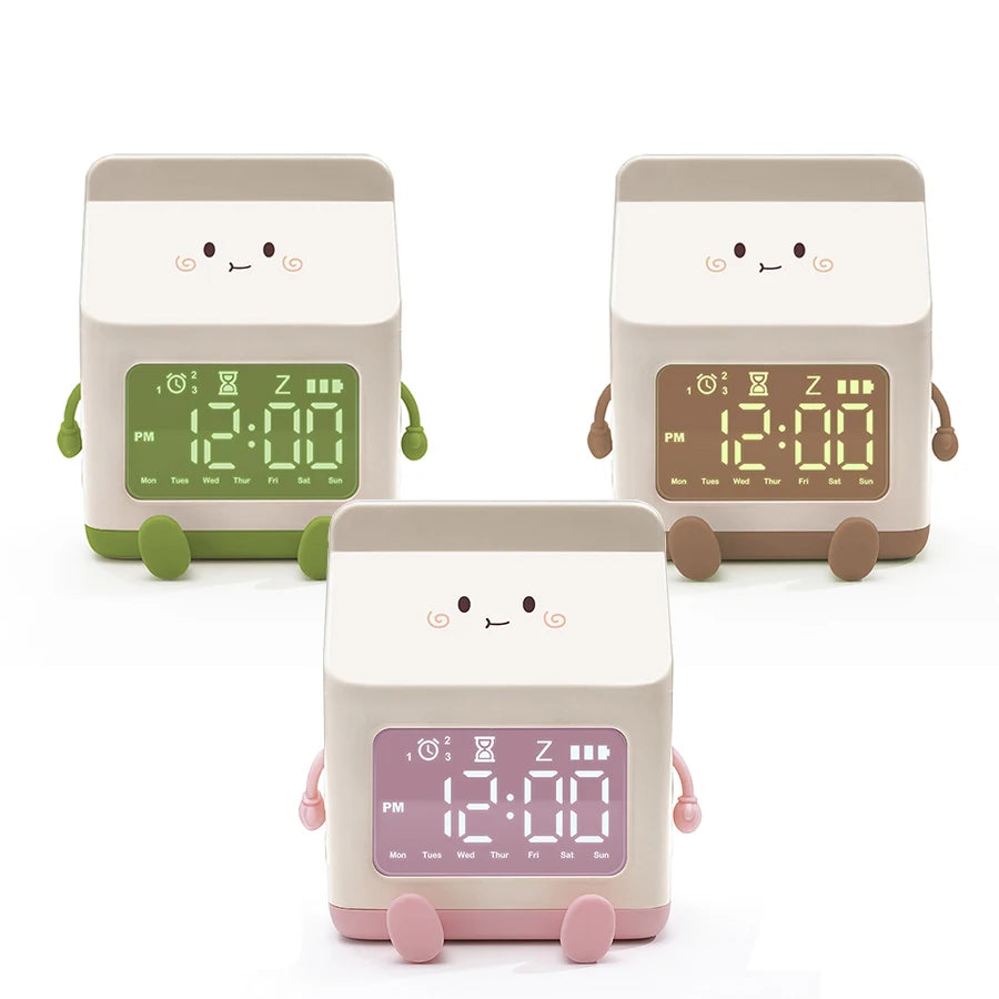Multi-Functional LED Milk Carton Alarm Clock