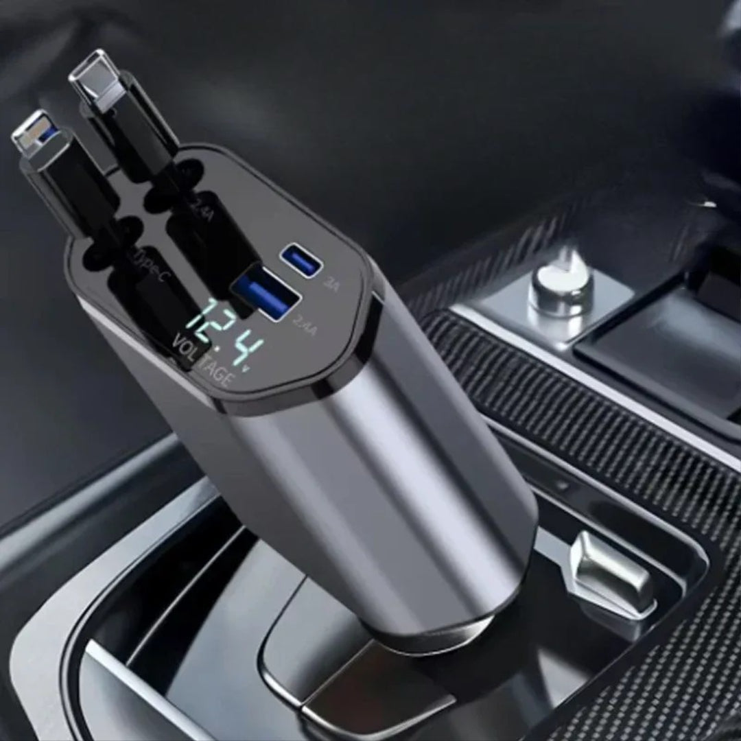 4-in-1 120W Retractable Car Charger