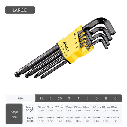 9Pcs High-Strength Hex Wrench Set