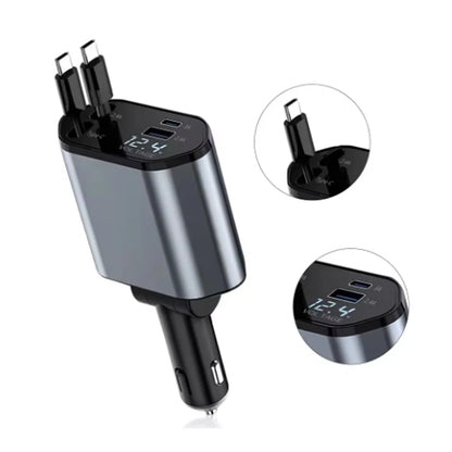 4-in-1 120W Retractable Car Charger