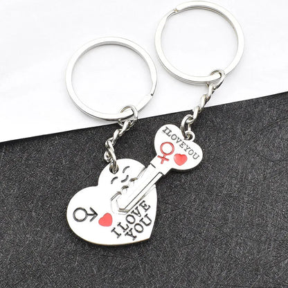 Couple Keychain Metal Heart Arrow Pendant