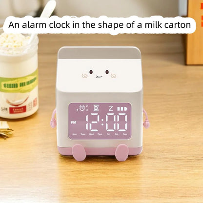 Multi-Functional LED Milk Carton Alarm Clock