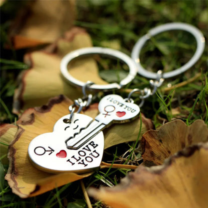Couple Keychain Metal Heart Arrow Pendant