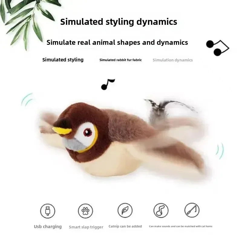 USB Rechargeable Catnip Plush Bird Toy