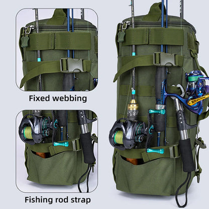 Tactical Fishing Backpack with Rod Holders