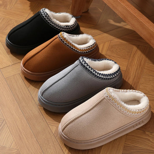 Fluffy Winter Platform Slippers