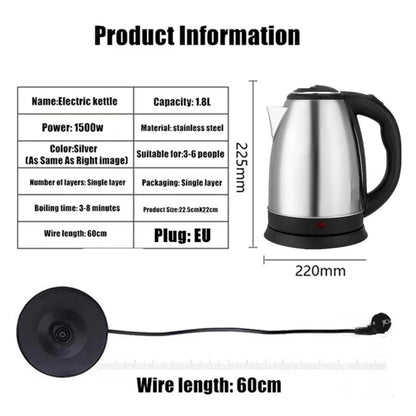 1.8L Stainless Steel Electric Kettle