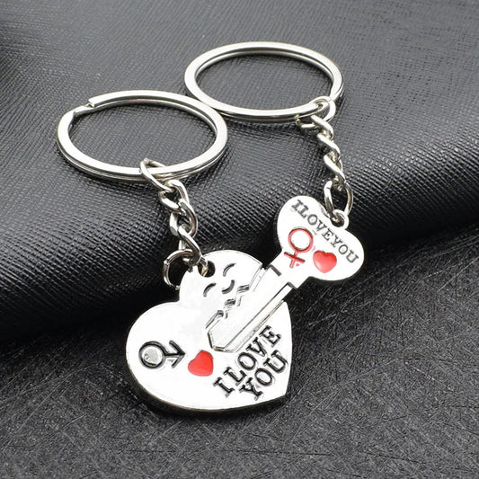 Couple Keychain Metal Heart Arrow Pendant