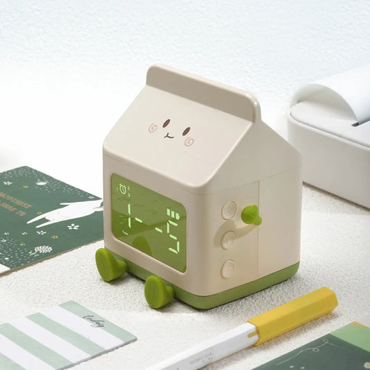 Multi-Functional LED Milk Carton Alarm Clock