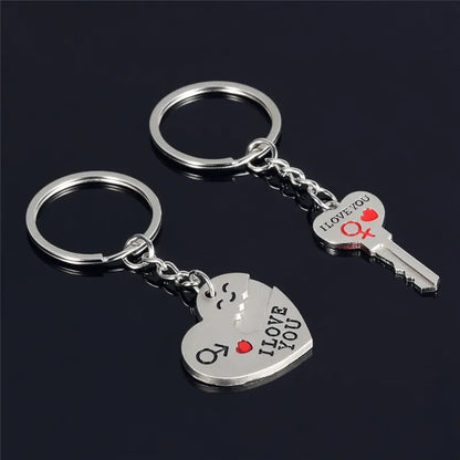 Couple Keychain Metal Heart Arrow Pendant