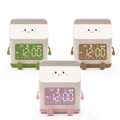 Multi-Functional LED Milk Carton Alarm Clock