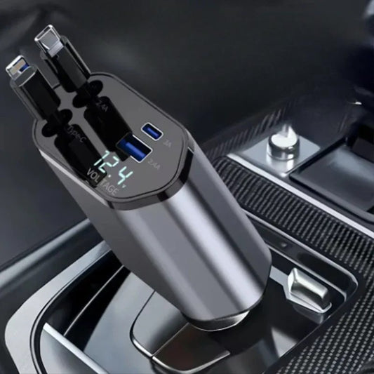 4-in-1 120W Retractable Car Charger